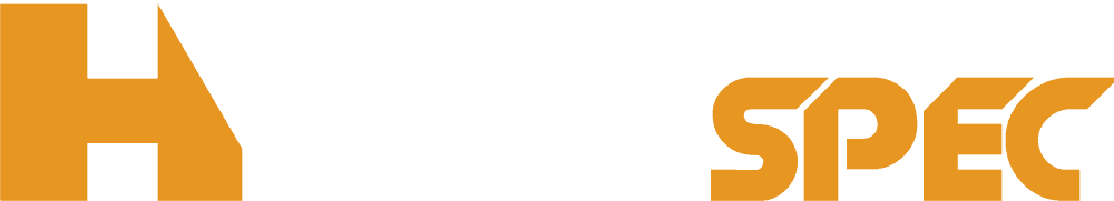 Logo of Les Constructions Hydrospec with 'HYDRO' in white and 'SPEC' in orange next to a large orange H shape.