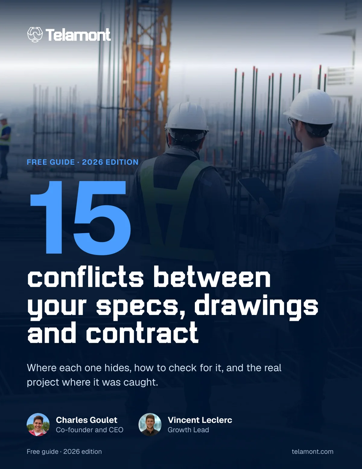 Cover of the free guide: 15 conflicts between your specs, drawings and contract