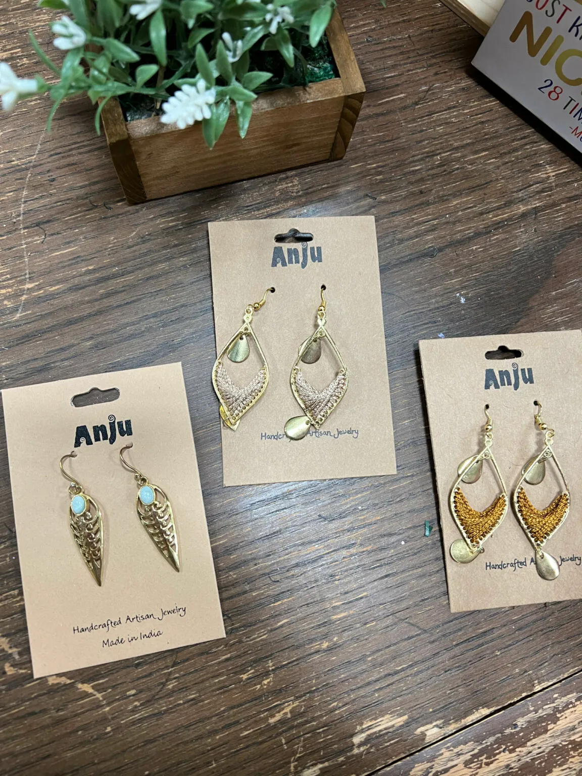 Handcrafted earrings for sale in the Courtyard Boutique Gift Shop at Mercy Medical Center