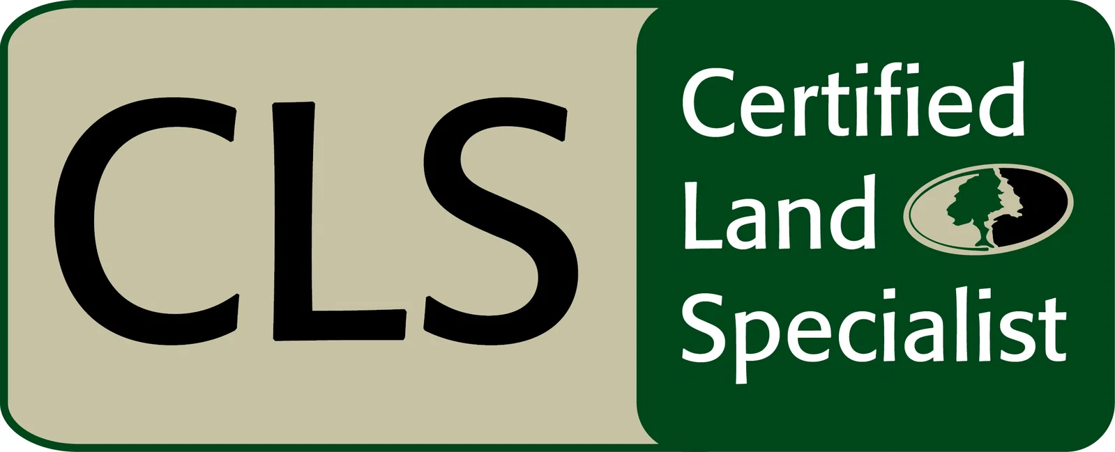 Certified Land Specialist logo badge.