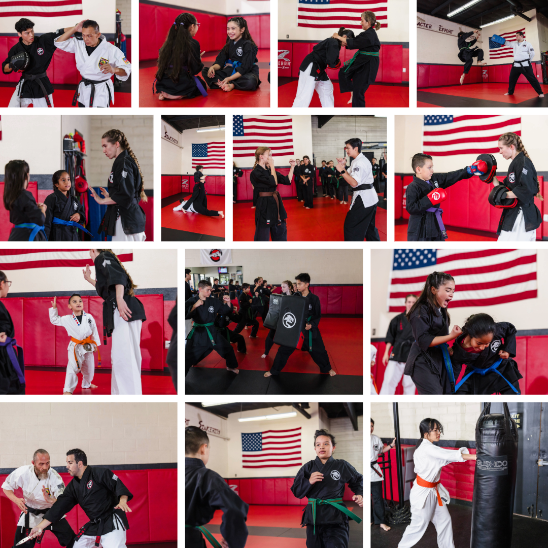 San Francisco Karate Students Training in a collage of photos