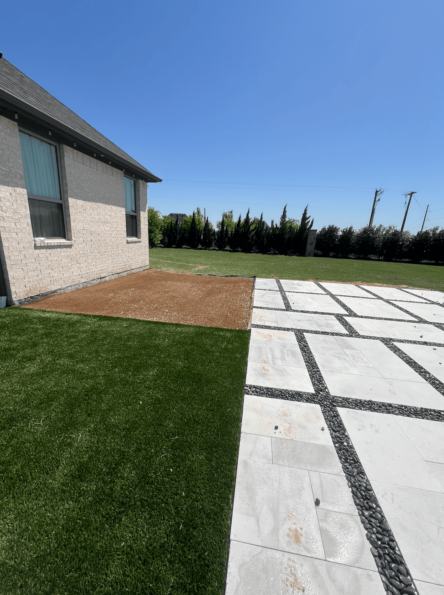 Full landscape construction with beds and planting in McKinney TX