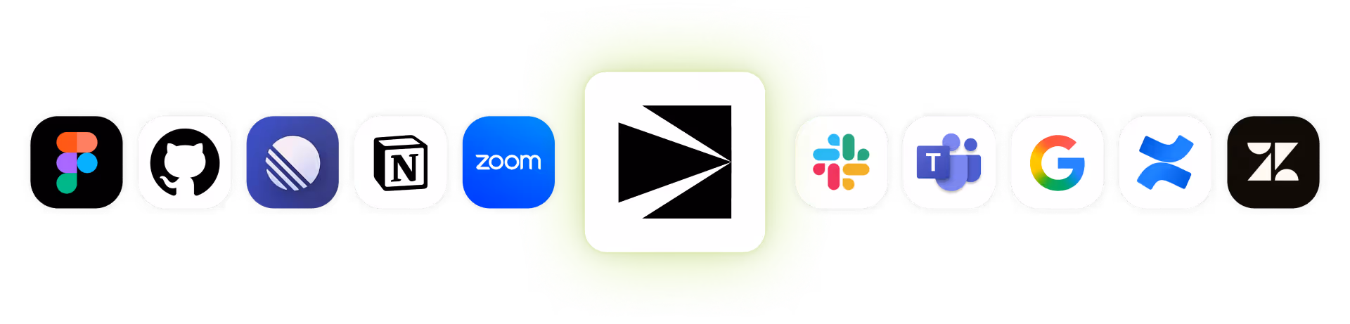 Tribal integrating with tools like Figma, GitHub, Notion, Zoom, Slack, Teams, Google, and Zendesk to capture team context automatically