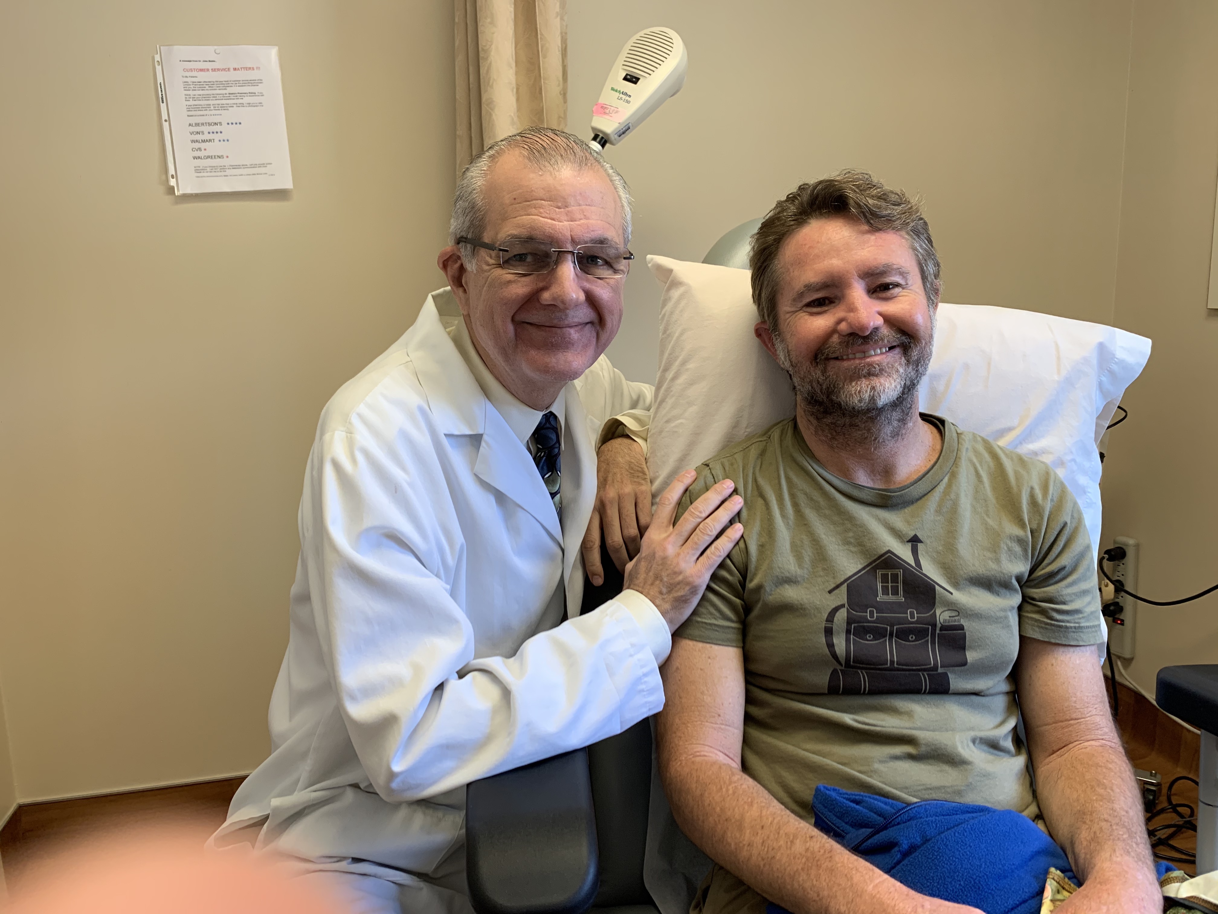 30-something surfer who caught a bad wave with the fin of the surf board nearly amputating his ear.