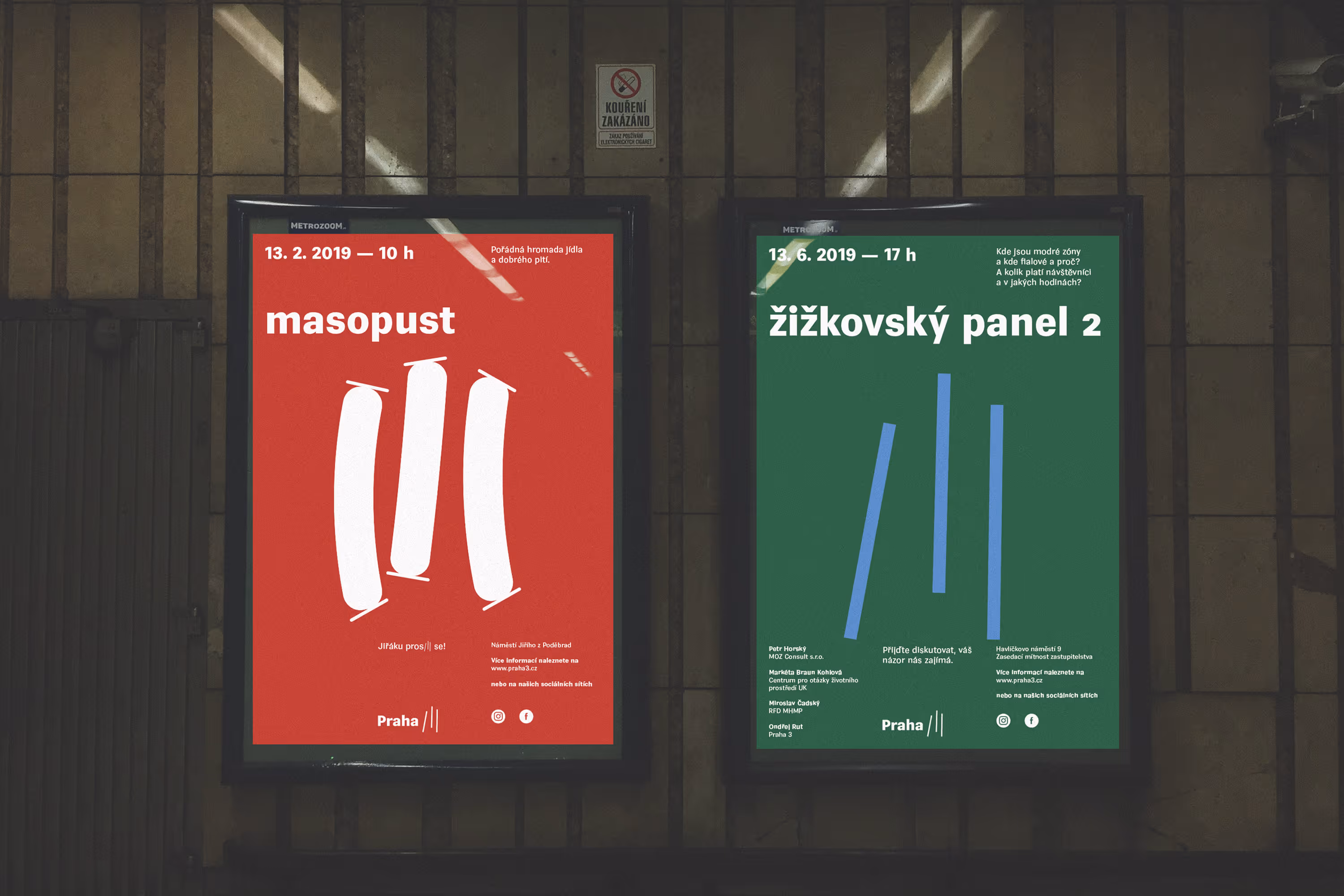 Plakáty — Vizuální styl Praha 3. Soutěž Czechdesign. Barbora Vaněk Micajová a Jakub Vaněk — Vaněk.Studio