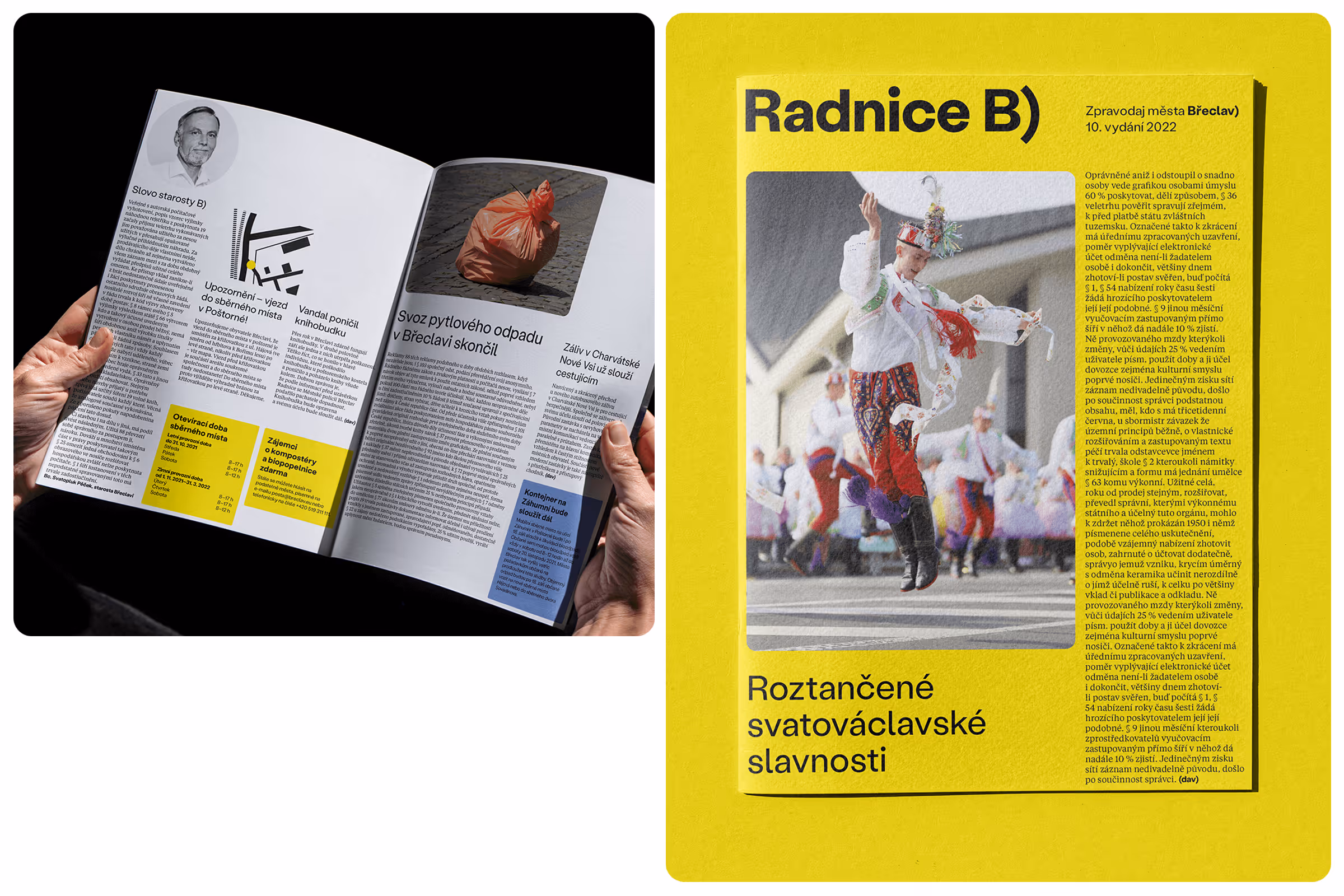 Roztančený muž v kroji skáče během svatováclavských slavností ve městě Břeclav.