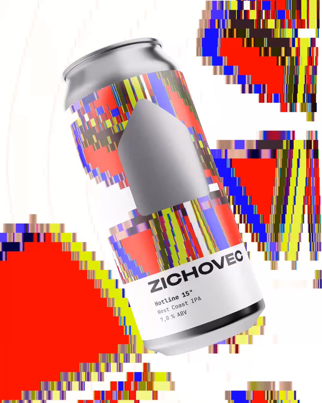 Plechovka piva Zichovec Hotline 15° West Coast IPA s obsahem alkoholu 7,0 %