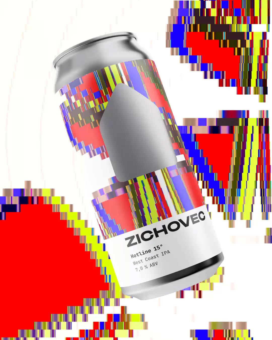 Plechovka piva Zichovec Hotline 15° West Coast IPA s obsahem alkoholu 7,0 %