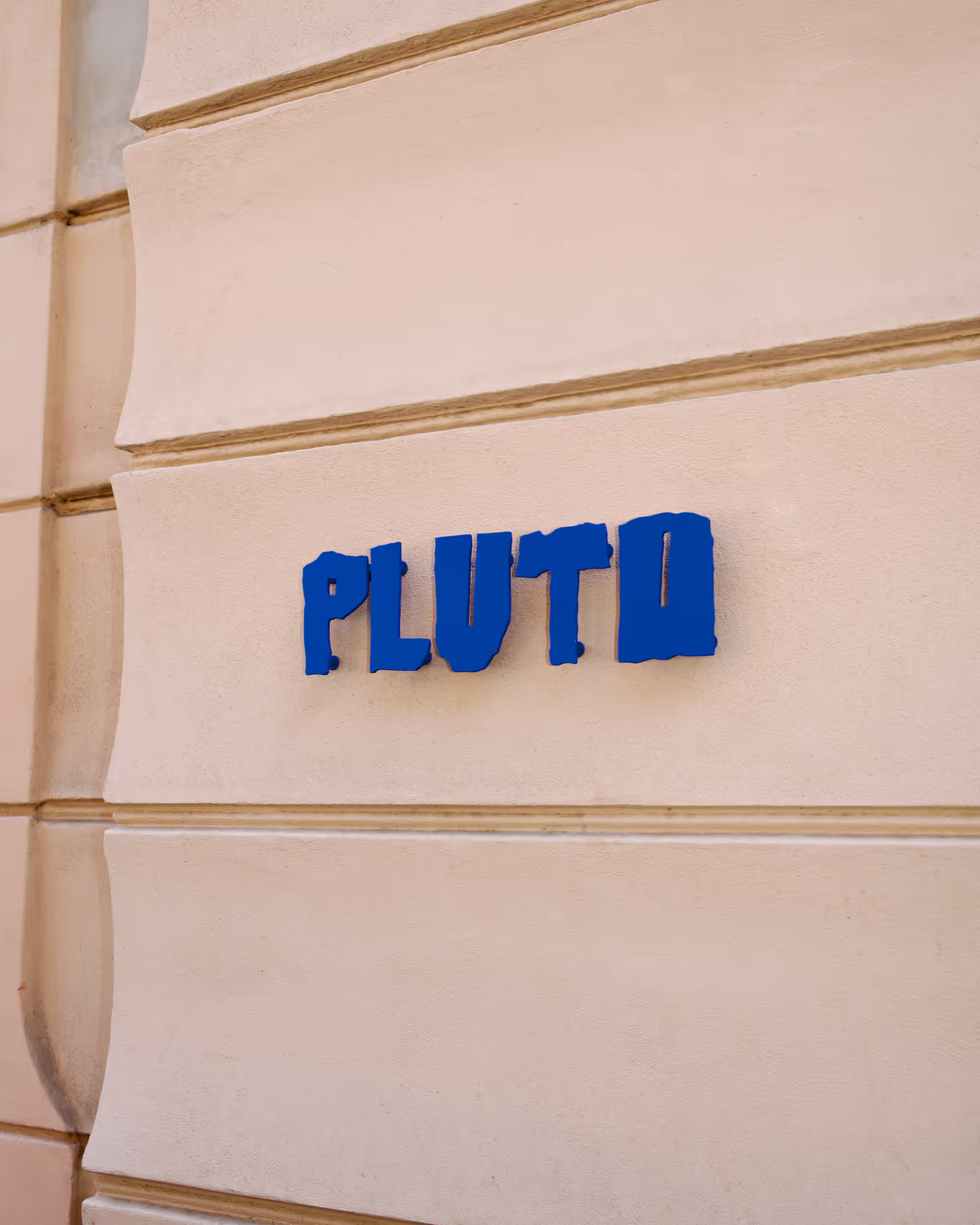 Pluto Pet Store Logotyp nápis. Sigmaking. Steel.