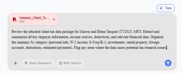 Bizora's extraction output showing categorized data with numbered citation markers