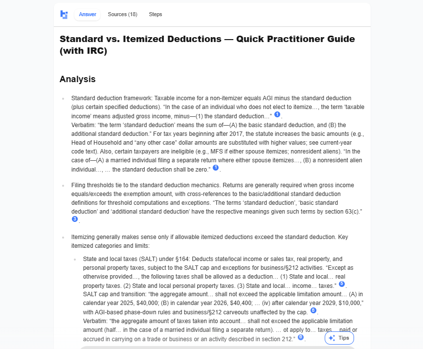 standard vs itemized deductions analysis
