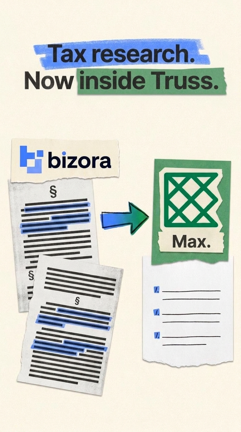 Bizora Tax Research Now Available Inside Truss