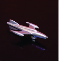 Avión, aluminio pulido, obra de autor, 25 cm aprox