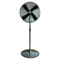 CIRCULADOR/VENTILADOR DE PIE 20 (540MM)- MOTOR 110W - PALAS ALUMINIO PINTADO - BASE REDONDA Y CAPUCHÓN METÁLICO - 3 VELOCIDADES - GIRATORIO"