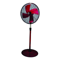 CIRCULADOR/VENTILADOR DE PIE 20 (540MM)- MOTOR 110W - PALAS ALUMINIO PINTADO - BASE REDONDA Y CAPUCHÓN METÁLICO - 3 VELOCIDADES - GIRATORIO - COLOR ROJO METALIZADO"