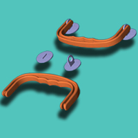 Manija rebatible para caja ó estuche de plástico, cartón corrugado ó microcorrugado. Material: polipropileno. Medidas:11,3 X 5,2 cms