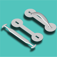 Manija + refuerzo plásticos p/ caja ó estuche de plástico, cartón corrugado, microcorrugado ó bag in box. Material : polipropileno ó polietileno. Material refuerzo: polietileno. Colores varios. Stock permanente en blanco y negro.