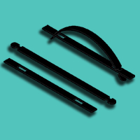 Manija + refuerzo plásticos p/ caja ó estuche de plástico, cartón corrugado, ó bag in box. Material: PEBD. Medida manija: 20 x 1 cms. Medida refuerzo: 17 x 1 cms.