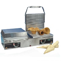 BARQUILLERA: Hornos planos para elaborar  cucuruchos, capelinas, barquillos. Con manuales y recetas. Fabricados en Acero inoxidable