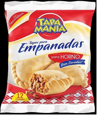 TAPAS PARA EMPANADAS Y PASCUALINAS HORNO,FREIR, CRIOLLA 330/400/500GR