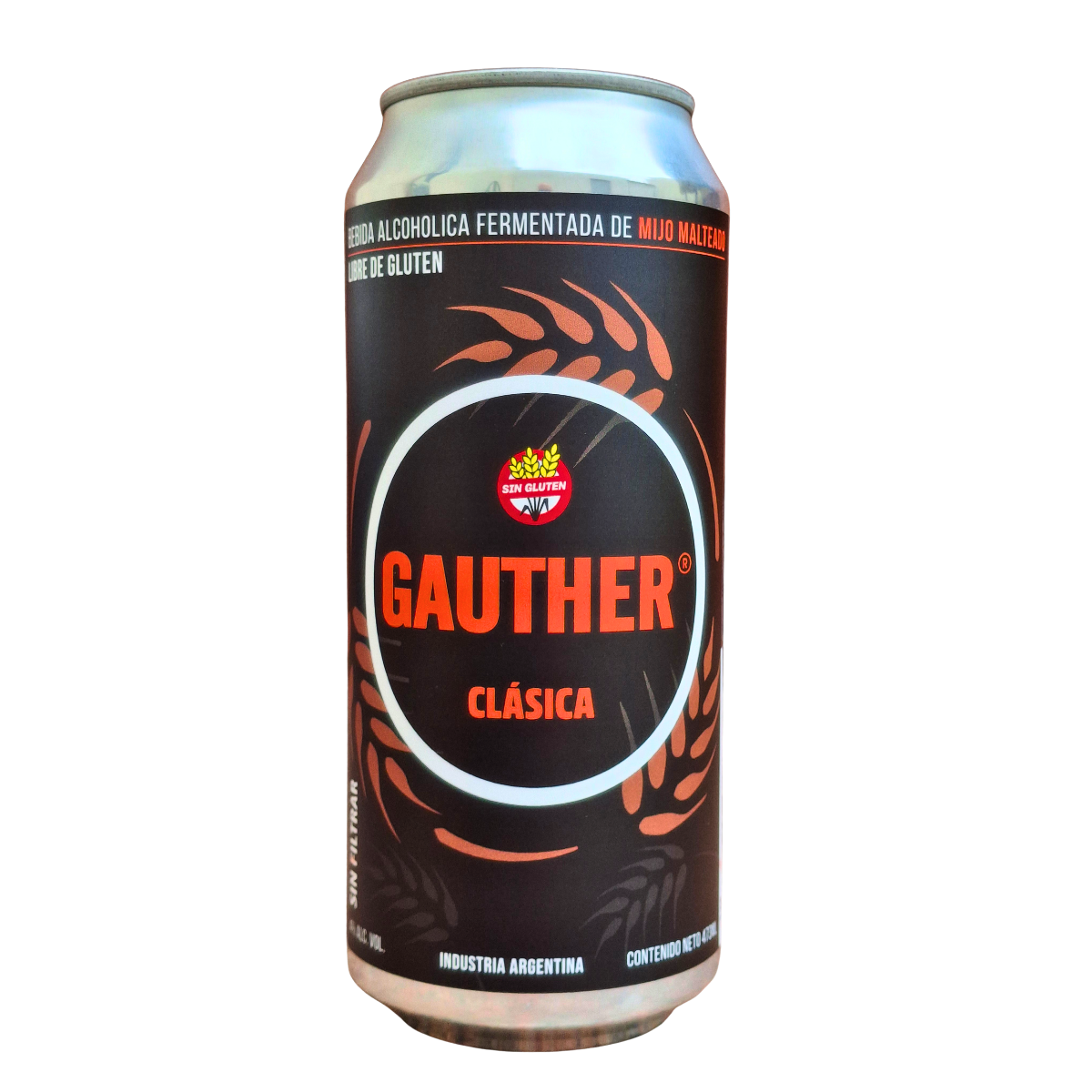 GAUTHER CLÁSICA – Cerveza Artesanal Sin Gluten de Malta de Mijo – Lata 473 ml