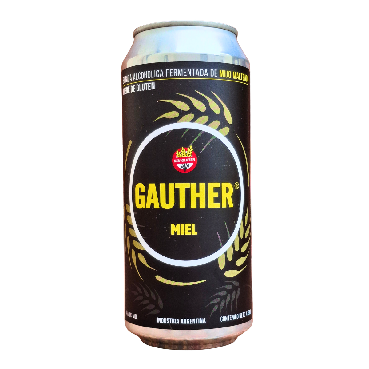 GAUTHER MIEL – Cerveza Artesanal Sin Gluten de Malta de Mijo con Miel – Lata 473 ml