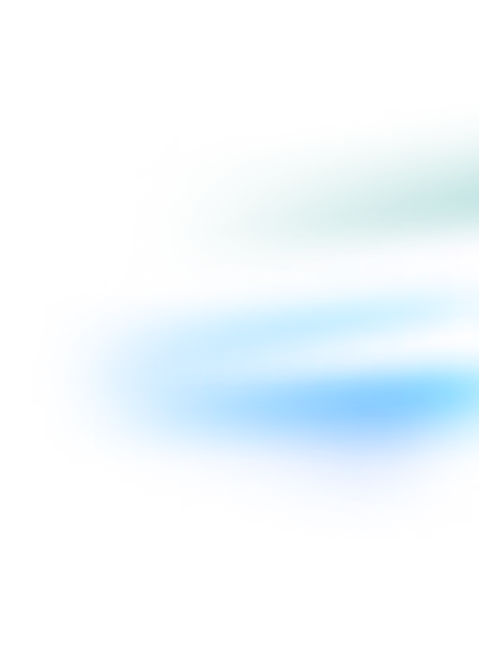 Abstract gradient shape with soft rounded edges transitioning from blue at the bottom to teal at the top on a transparent background.