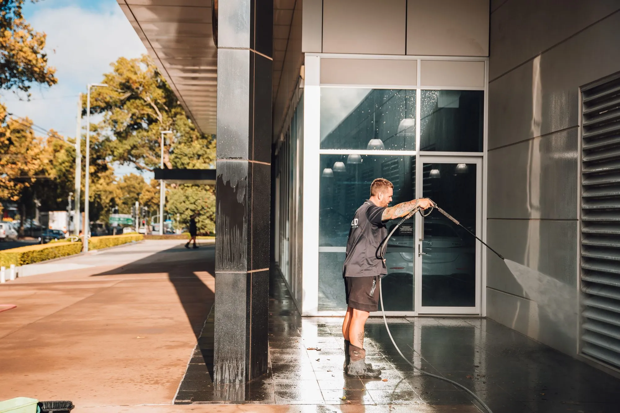 Commercial exterior cleaning at Hyundai Toowoomba by Hosed Building and Gutter