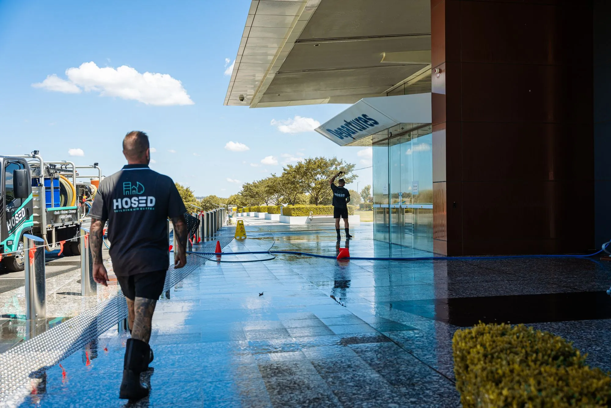 Professional pressure cleaning and soft wash services at Wellcamp Airport in Toowoomba