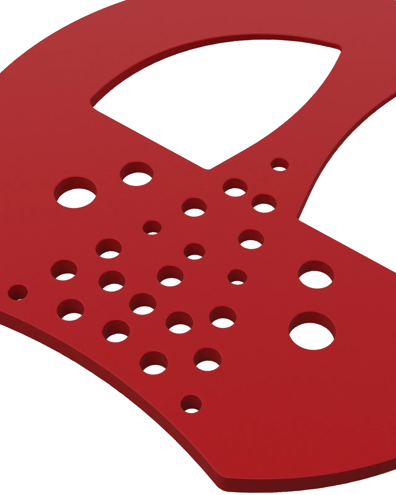 Half Mesh Pad Degree Insert in Red 2°: underside close-up