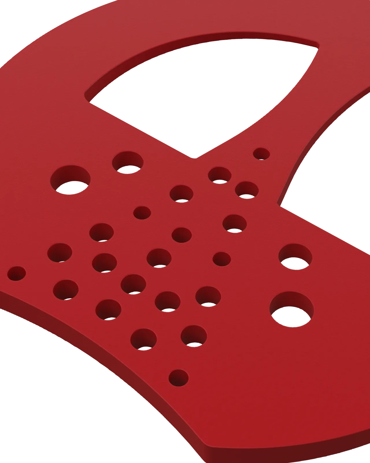 Half Mesh Pad Degree Insert in Red 3°: underside close-up