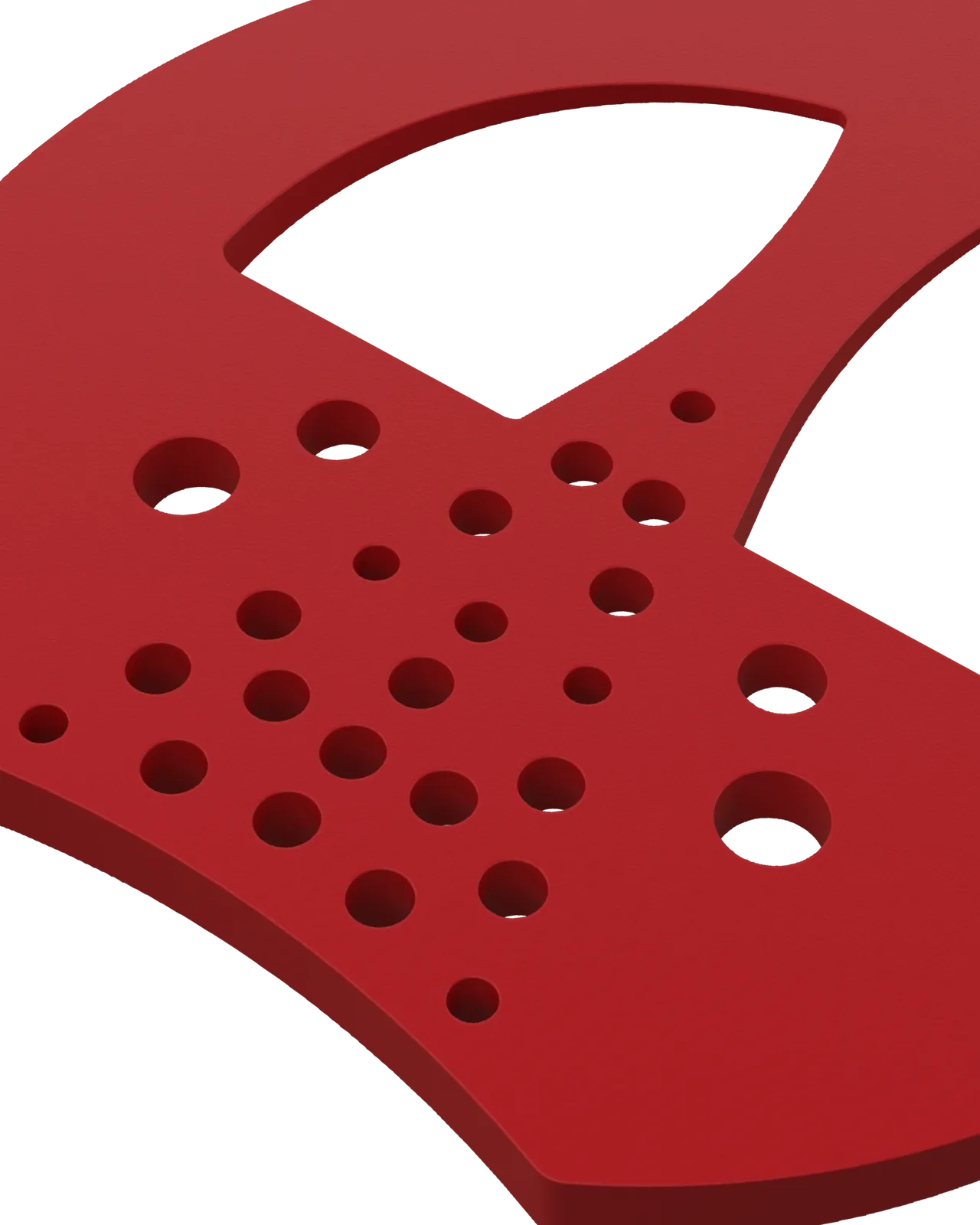 Half Mesh Pad Degree Insert in Red 4°: underside close-up
