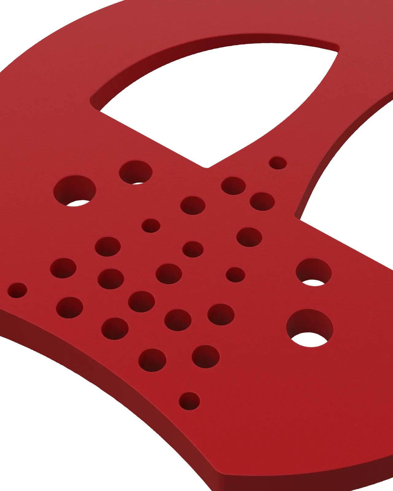 Half Mesh Pad Degree Insert in Red 5°: underside close-up
