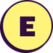 The letter E for encryption