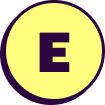 The letter E for encryption