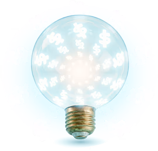 Illustration of education expenses with a lightbulb and dollar icons.