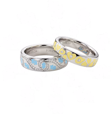 Illustration of wedding expenses with rings and dollar icons.