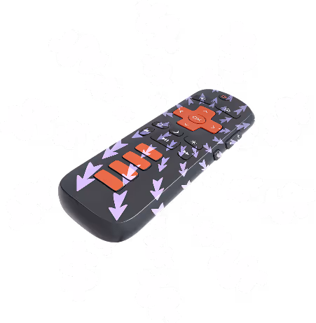 Illustration of a remote control for subscription services.