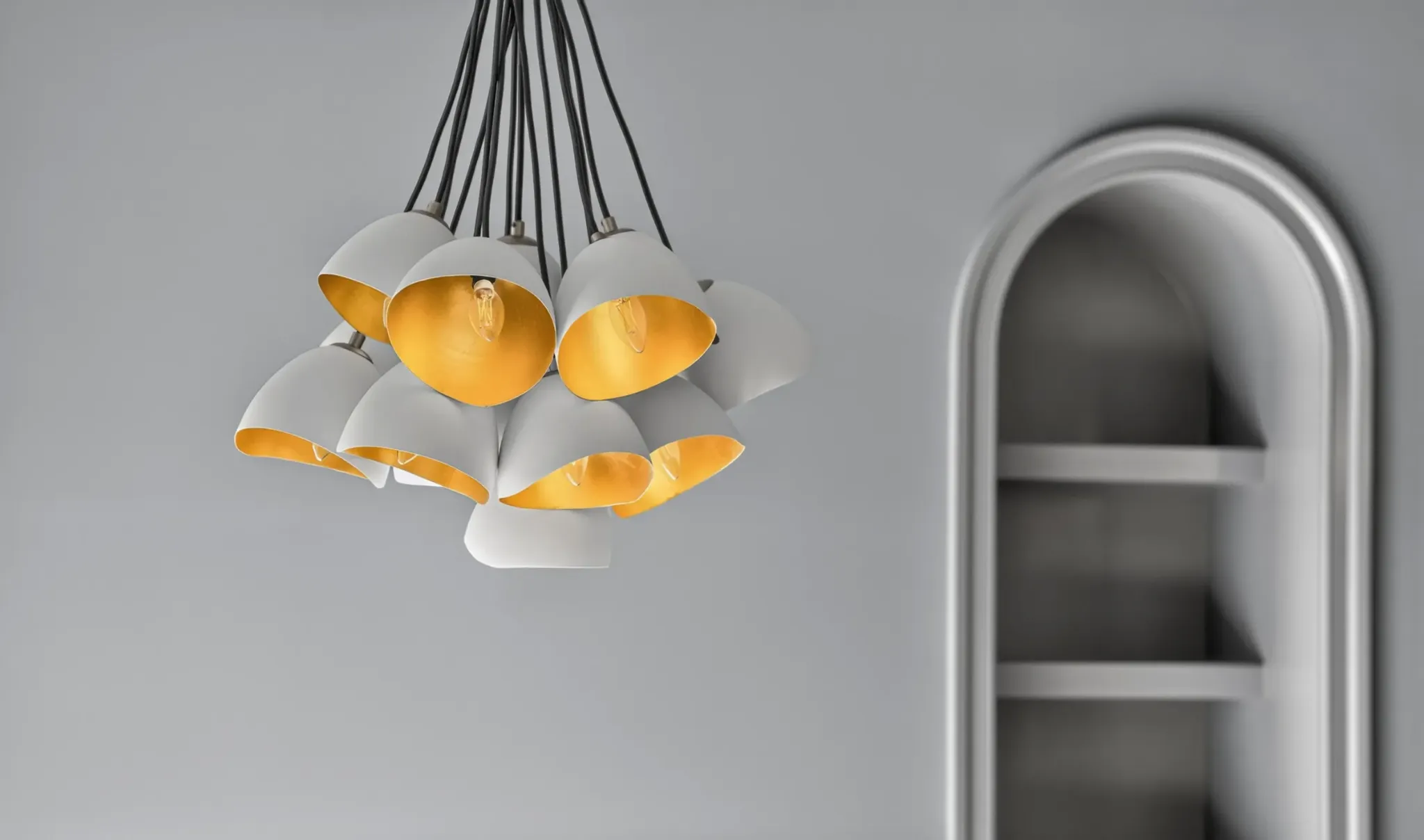 Pendant light fixture and crafted interior details