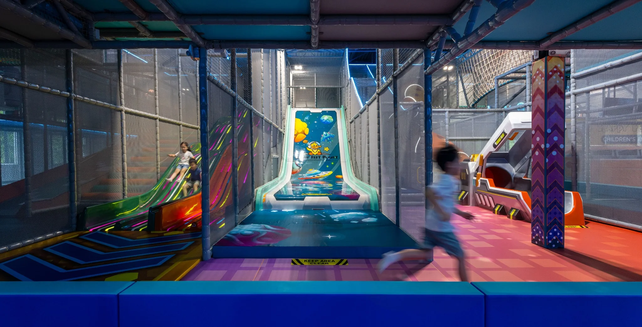 Activity in the Happy Feet Planet indoor play area