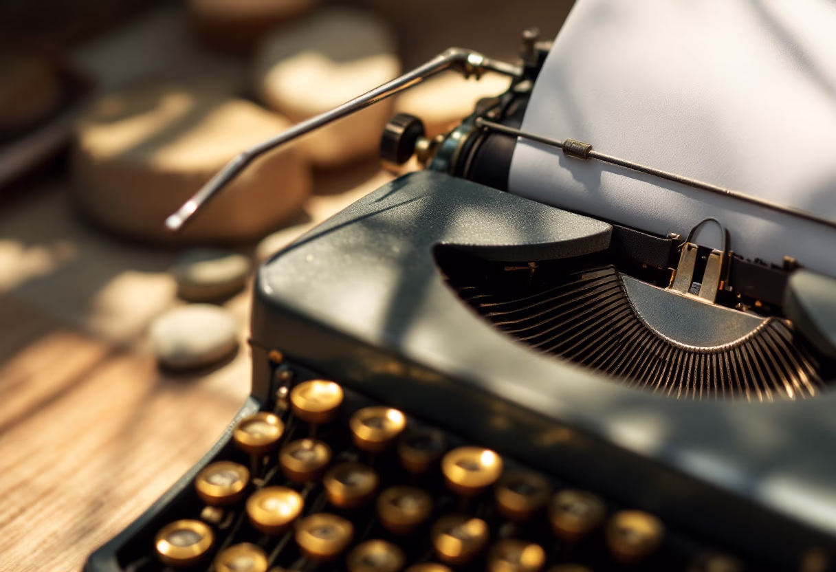 image of typewriter with paper (for an author & writer)