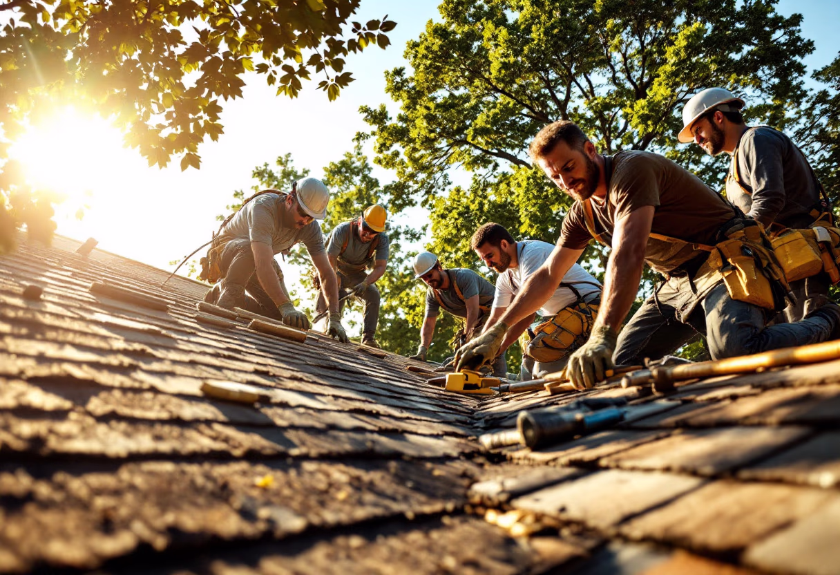 image of roof being repaired