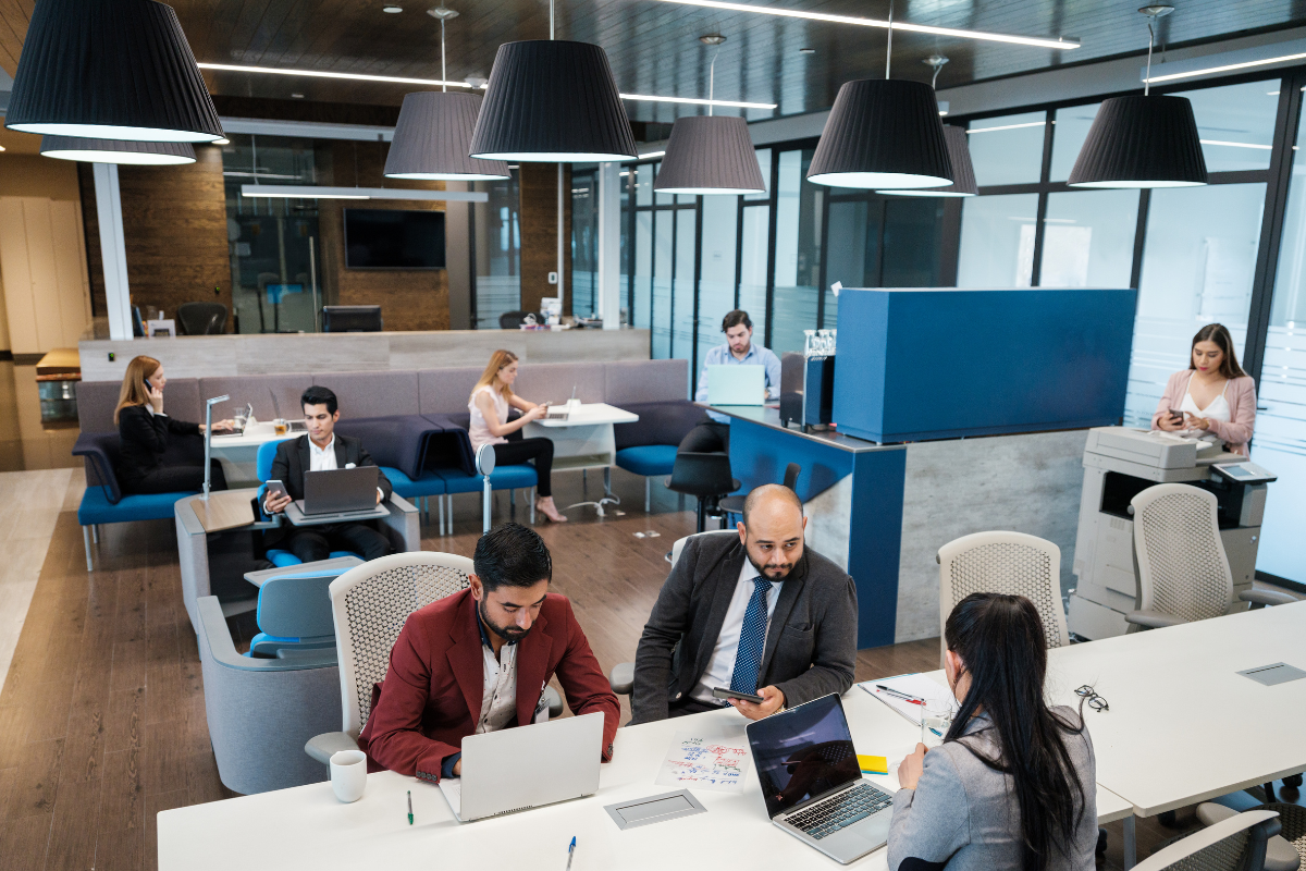 Internal business team working together, representing co-managed IT support for organizations with in-house IT staff