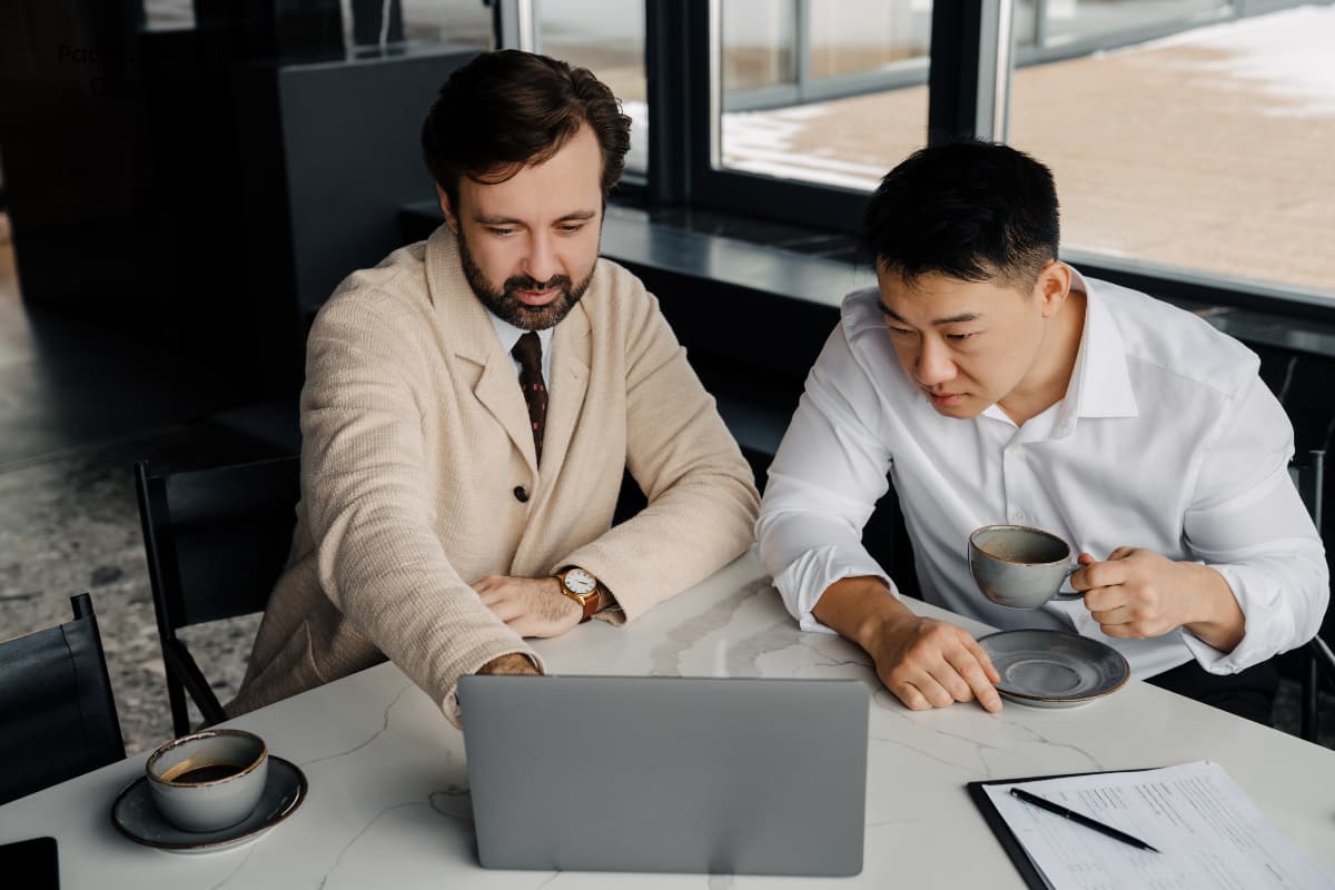 Business professionals taking proactive steps to avoid ransomware and malware