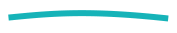 A slightly curved turquoise horizontal bar on a white background.