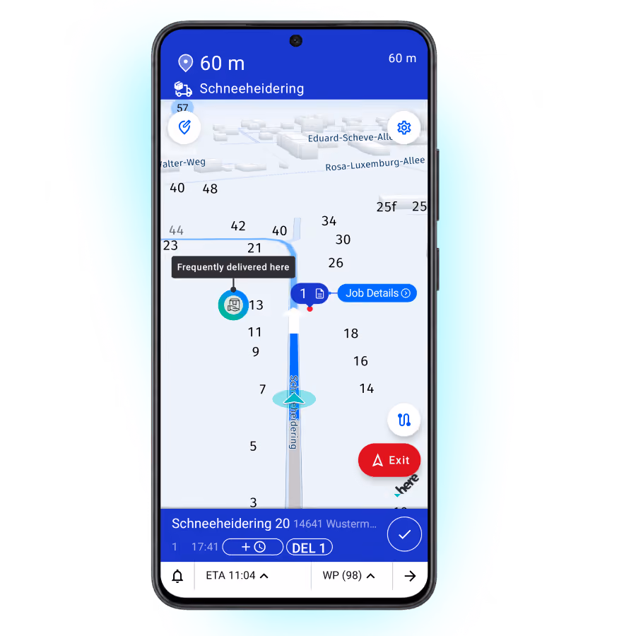 Better Route app showing the intelligent sequencing setting
