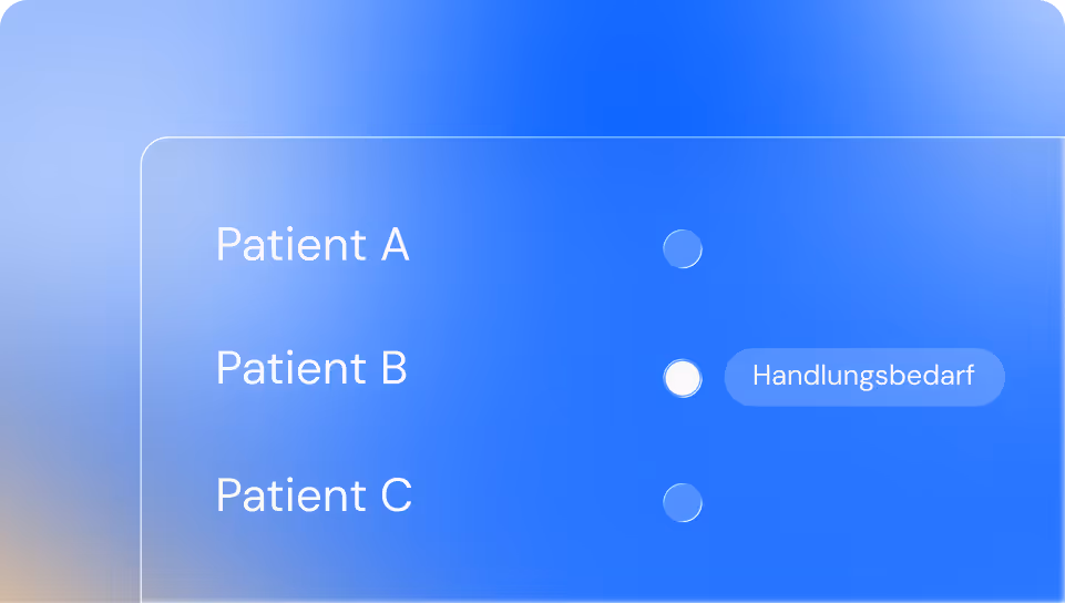 Screenshot von Recare Predict für Pflegekräfte und Stationsleitungen