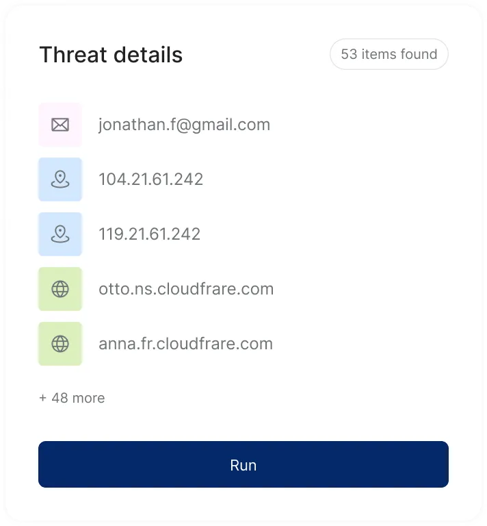 Sekoia platform – Hunt module interface showing threat hunting workflow, step 1