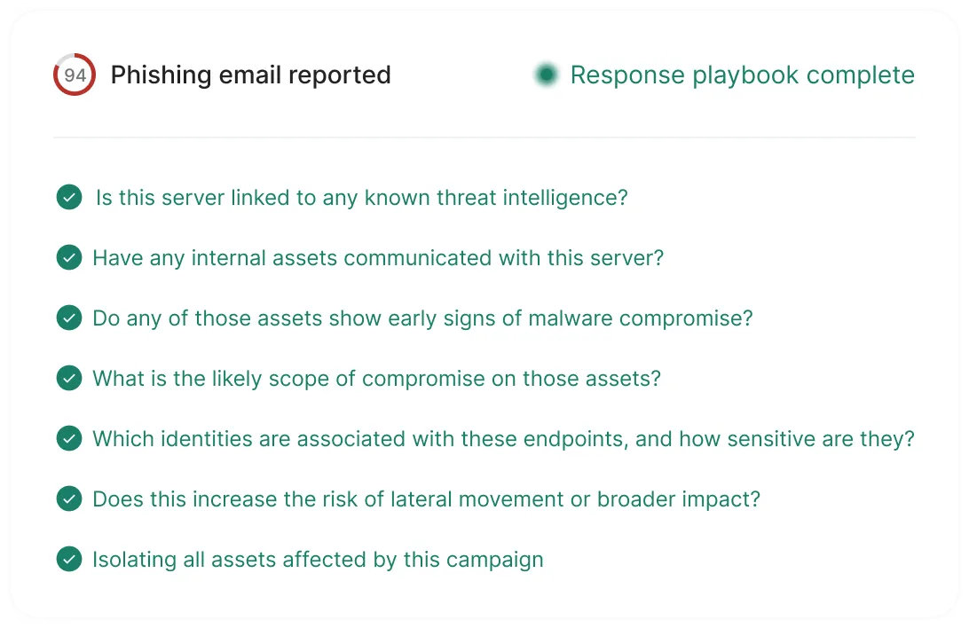Sekoia platform – Respond module interface showing incident response workflow, step 3