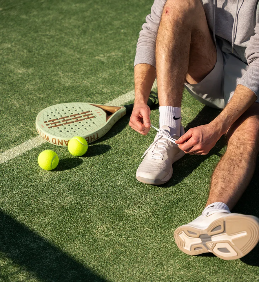 A man on a padel court